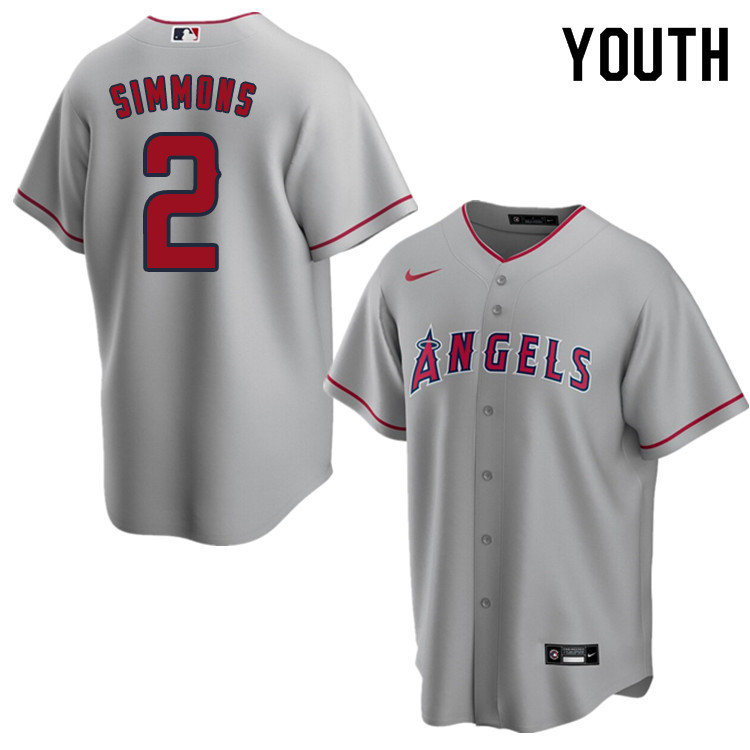 Nike Youth #2 Andrelton Simmons Los Angeles Angels Baseball Jerseys Sale-Gray